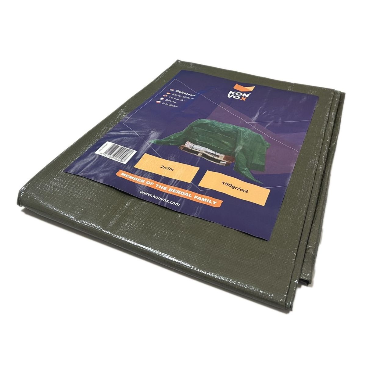 Dekzeil 150gram/m2 olijfgroen 2x3m