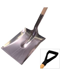 Alu. ballastschop zonder slijtstrip houten D-greepst. 85 cm