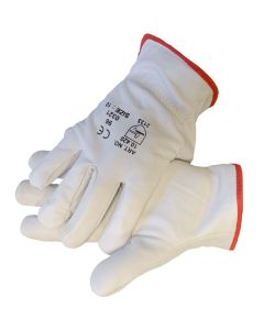 Chauffeurshandschoen rund/boxleder flanel gevoerd 